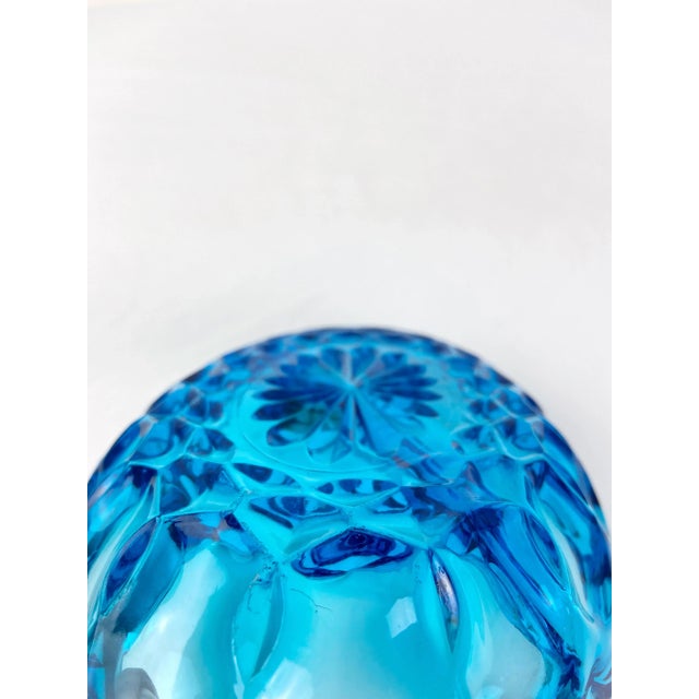 Blue Vintage Turquoise Blue Indiana Glass Oval Divided Dish For Sale - Image 8 of 10