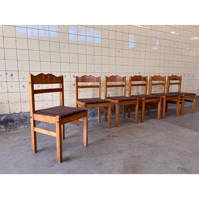 Scandinavian Dining Chairs in Pine, 1960s, Set of 6 For Sale - Image 3 of 6