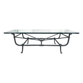 Diego Giacometti Style Bronze & Glass Coffee Table For Sale