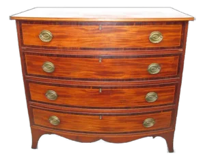 Antique American Federal Mahogany Chest of Drawers Circa 1800
