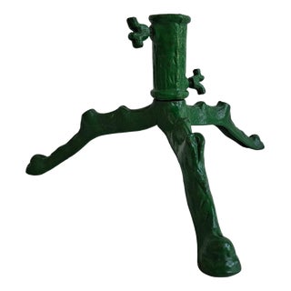 Vintage Czechoslovakian Green Cast Iron Folding Christmas Tree Stand, 1960 For Sale