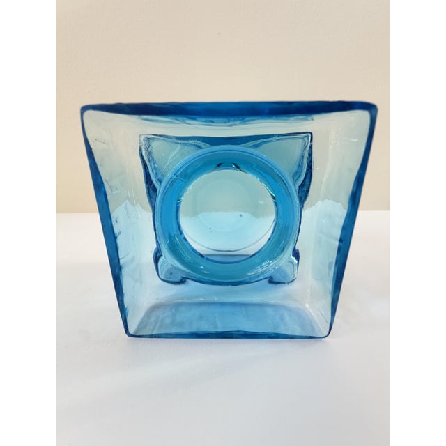1970s Aqua Blue Pala Glass Vase by Helena Tynell for Riihimäen Lasi, Finland, 1964 For Sale - Image 5 of 18