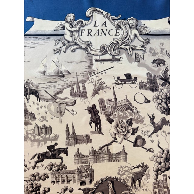 Hermès La France 1959 Silk Scarf Designed by Françoise De La Perriere For Sale - Image 10 of 12