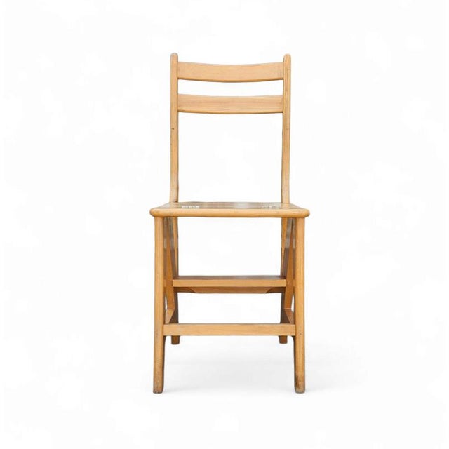 Brown Library Ladder Chairs, 1950s, Set of 2 For Sale - Image 8 of 18