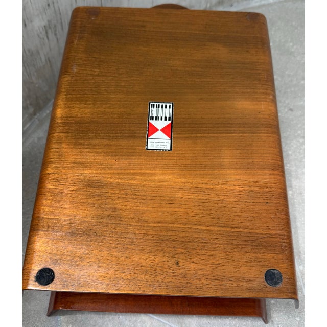 Rare Vintage 1950’s Florence Knoll Architectural Letter Tray of Molded Walnut Plywood For Sale In San Antonio - Image 6 of 12