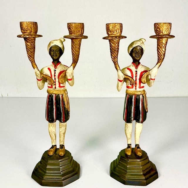 This pair of Moorish Candle Holder Candelabra's are from Venice, Italy. Venice is a city of stunning artistic works of art...