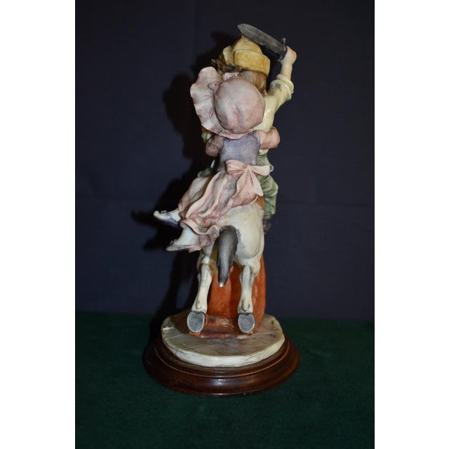 Giuseppe Armani Rocking Horse Florence Figurine Riding Boy Girl Vintage Italy For Sale - Image 9 of 17