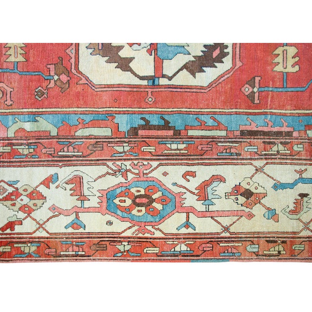 Red Late 19th Century Persian Bakshaish Rug For Sale - Image 8 of 14