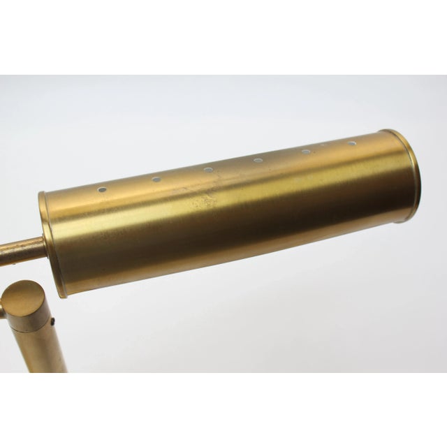 Metal Walter Von Nessen Brass Swing Arm Table Lamp With Adjustable Cylindrical Shade For Sale - Image 7 of 13