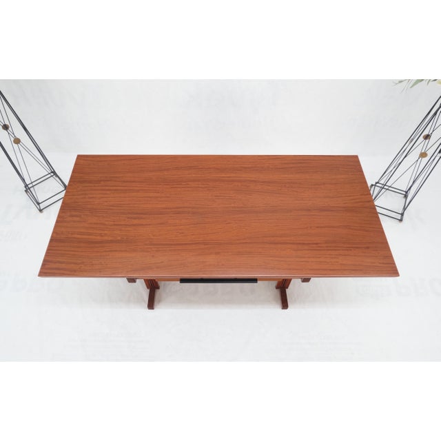 Arts and Crafts Style Solid Teak Partner's Desk, Architectural Studio Made For Sale - Image 18 of 18