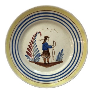 French Faience Plate Henriot Quimper, Circa 1930 For Sale