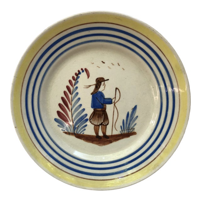 French Faience Plate Henriot Quimper, Circa 1930 For Sale