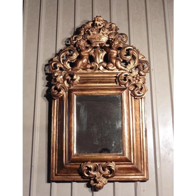 Large Early 19th Century Carved Gilt Mirror For Sale - Image 4 of 9