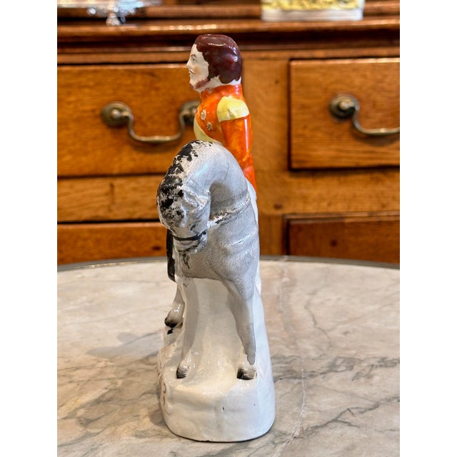 A nice piece of Staffordshire. Horse and rider. Circa Mid 19th Century.