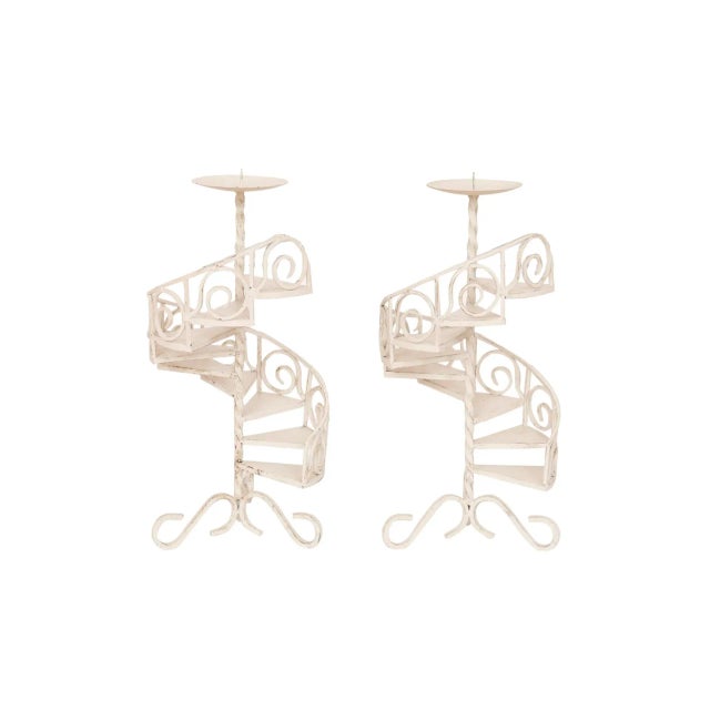 Vintage Spiral Staircase Candle Holders a Pair Chairish