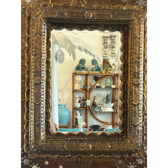 Vintage ornate, massive Peacock wall mirror. Comes ready to hang vertical or horizontal. Dimensions; 60 H x 48 W x 10 D.