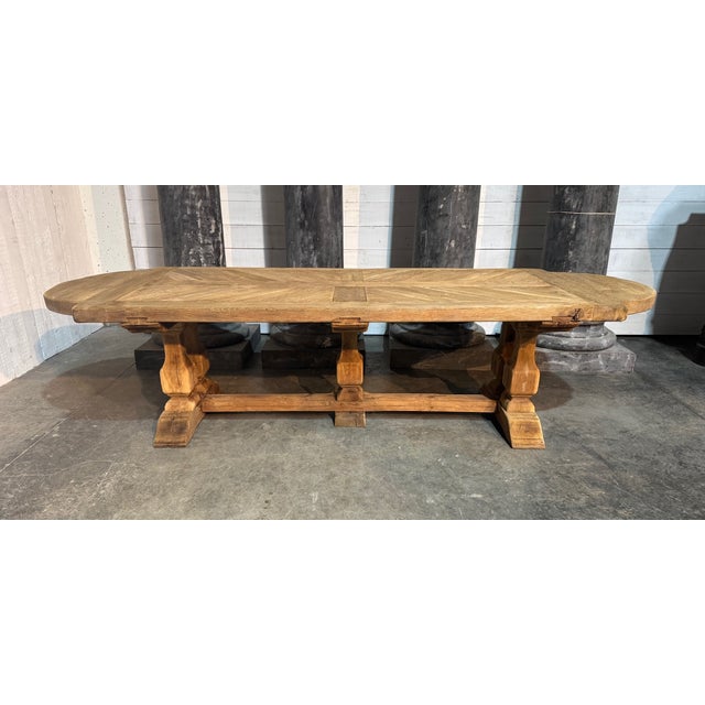 Large French 3-Meter Oak Farmhouse Dining Table, 1920s For Sale - Image 16 of 16