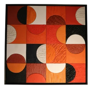 Vintage Painting in Lime, Clay, Plaster and Waxed Concrete by Véronique Lamothe