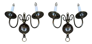 1970s Solid Brass Sconces by Feldman Lighting - a Pair