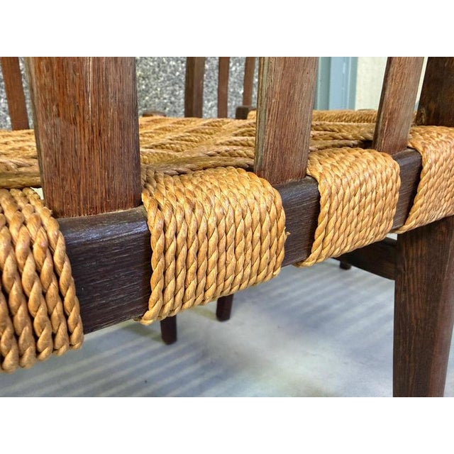 Vintage Teak and Cord Dining Chairs, 1960s, Set of 8 For Sale - Image 4 of 11