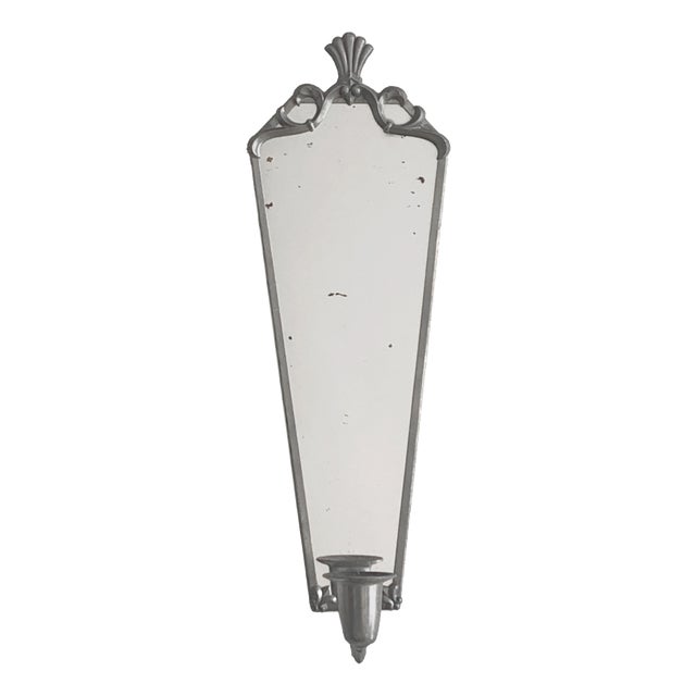 Small Swedish Grace Mirror in Tin and Glass from Svenskt Tenn, 1930s For Sale