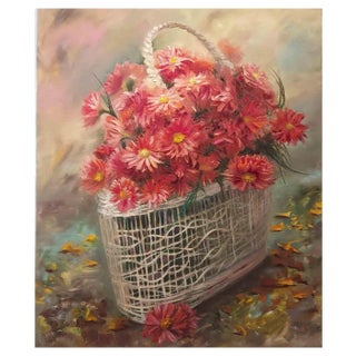 Elena Mardashova, Coral Flowers, Oil Painting, 2023 For Sale