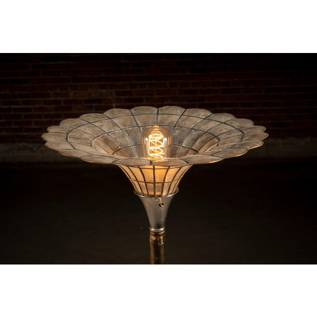 Mid 20th Century Mid-Century Modern Torchiere Floor Lamp With Capiz Shell Shade For Sale - Image 4 of 8