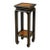 Vintage Chinoiserie Pedestal Table in Onyx Black & Architectural Gold With Bamboo Insets For Sale