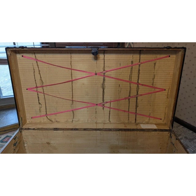 Antique Louis Vuitton Canvas Steamer Trunk (Large) For Sale - Image 11 of 17