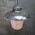 1950s Vintage Industrial Black Enamel and Frosted Glass Pendant Light For Sale - Image 5 of 7
