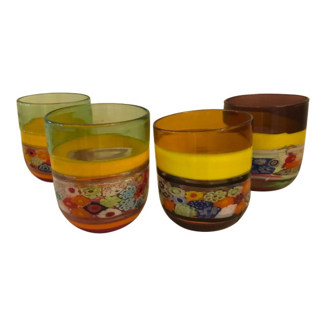 2000s "Murrisa Murano Glass" Glasses- Set of 4 For Sale