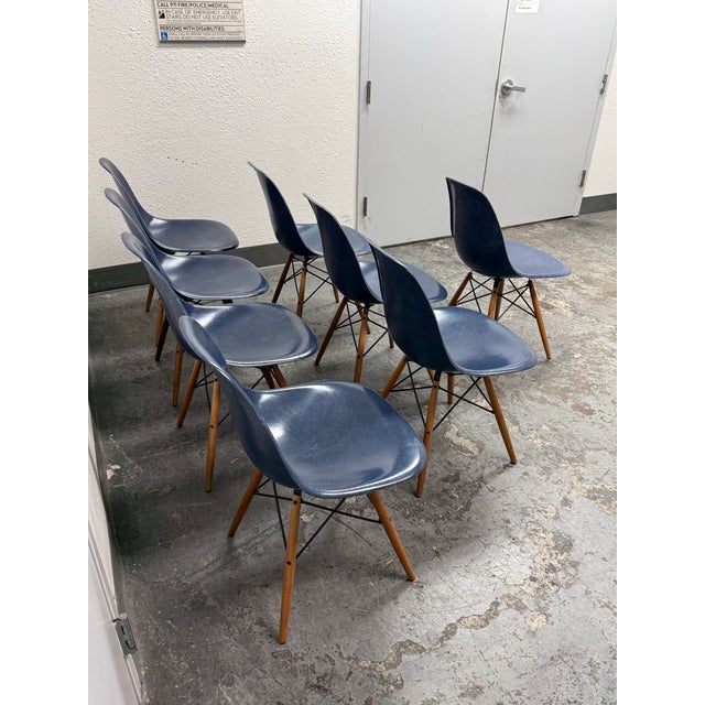 Plastic Charles + Ray Eames Herman Miller Molded Fiberglass Chairs, Set of Eight For Sale - Image 7 of 12
