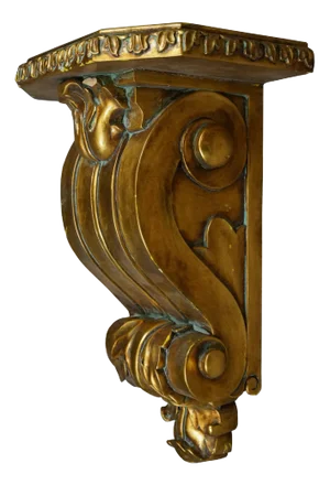 Italian Baroque Style Gold Gilt Carved Scrolled Acanthus Leaf Wall Sconce Shelf