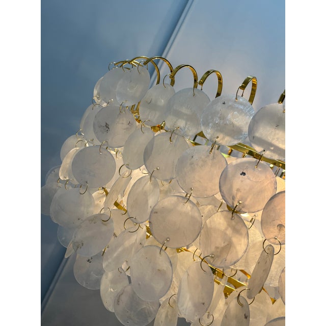 Capiz Chandelier with Gold Frame, 2019 For Sale - Image 6 of 10