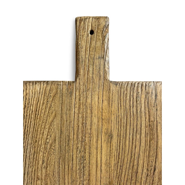 Large Rectangle Vintage Elm Charcuterie Board For Sale In Los Angeles - Image 6 of 7