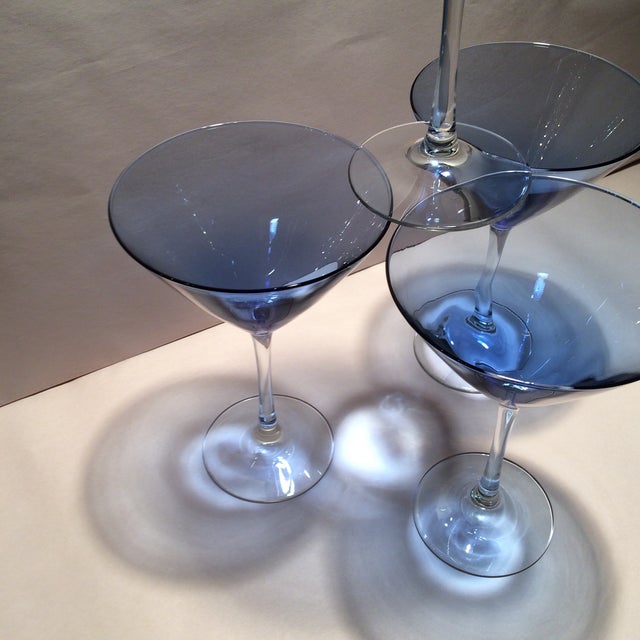 Vintage Blue Martini Glasses Set of 4 Chairish