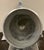 Mid-Century Modern Mid 20th Century Modernist Heavy Cast Aluminum Vase With Triangular Aluminum Base on Brass Feet For Sale - Image 3 of 3