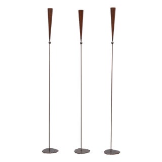 Brutalist Handmade Brass Torchères by Pieter Spruyt, 1980s, Set of 3 For Sale