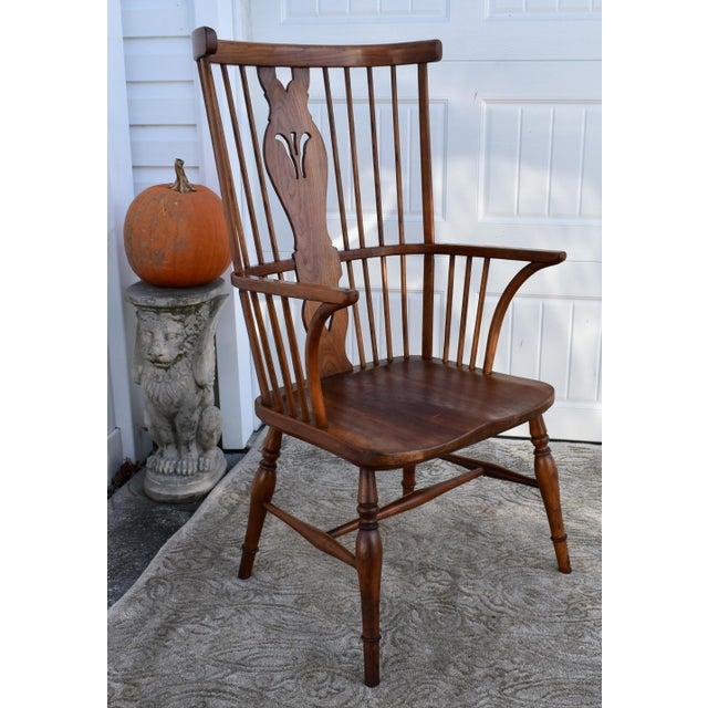 Vintage Leopold Stickley Cherry Wood Americana Style Windsor Chair