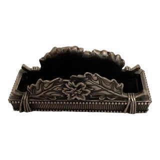 Vintage Pewter Business Card Holder For Sale