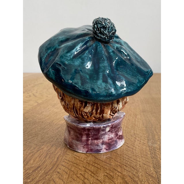 Early 20th Century Antique Majolica Scotsman Tobacco Jar For Sale - Image 4 of 13