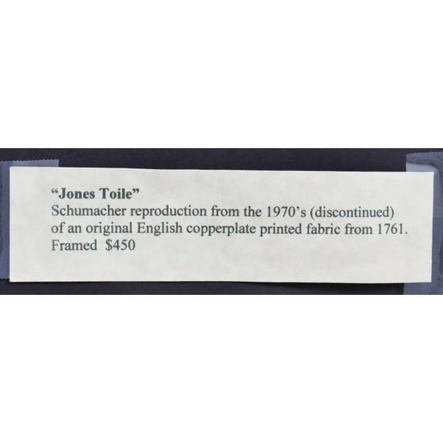 Black Schumacher Colonial Williamsburg Jones Toile Framed Fabric For Sale - Image 8 of 9