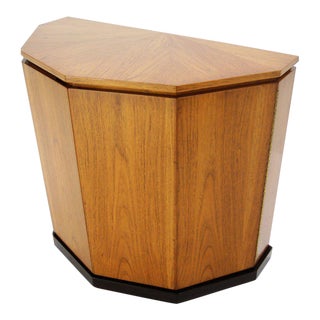 Vintage Mid Century Harvey Probber Lift-Top Demilune Liquor Cabinet For Sale
