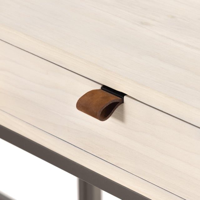 Four Hands Trey Desk System With Filing Cabinet, Dove Poplar For Sale - Image 11 of 12