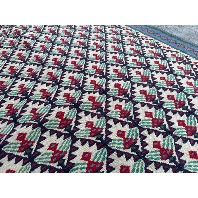 Tribal Vintage Flat Weave Tribal Senneh Kilim For Sale - Image 3 of 7