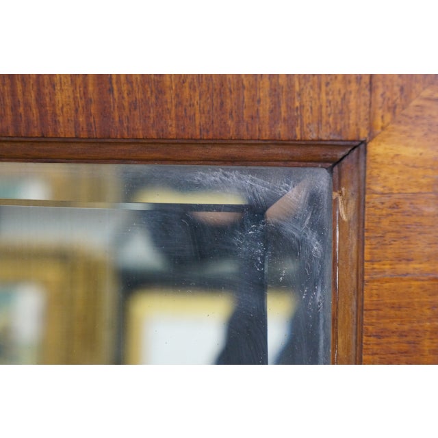 Wood Antique French Louis XVI Mahogany Ormolu Overmantle Mirror Dresser Backsplash 49" For Sale - Image 7 of 14