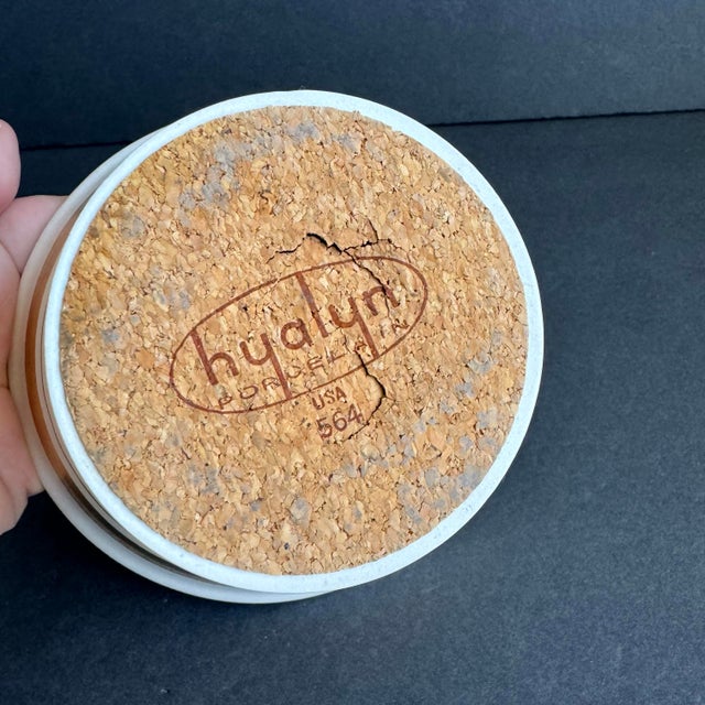 Ceramic Mid Century Modern Hyalyn Covered Dish Atomic Vintage Ceramic Candy Dish For Sale - Image 7 of 7