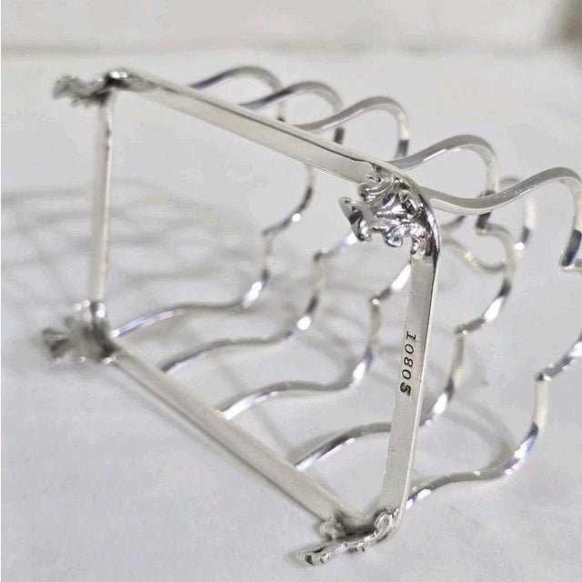 Antique Edwardian Sterling Silver Five-Bar Toast Rack from Marples & Co., 1901 For Sale - Image 14 of 18