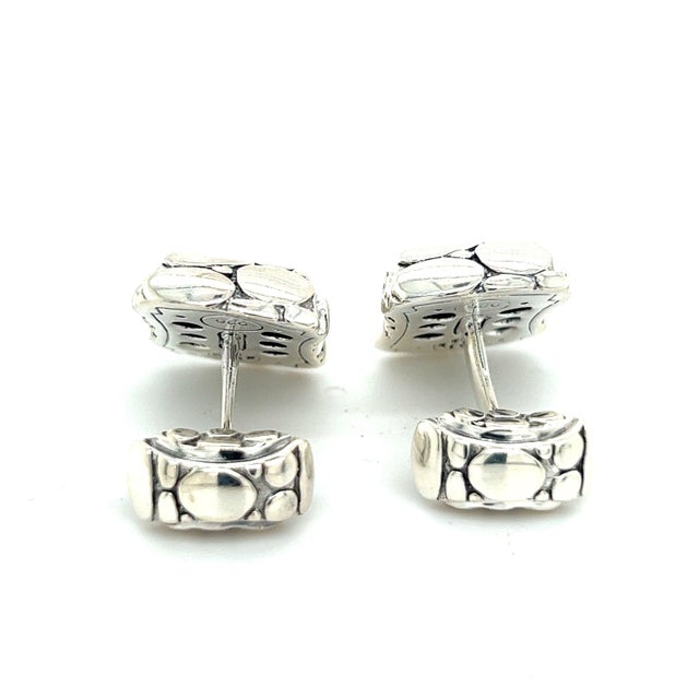 Modern Late 20th Century John Hardy Estate Men Cufflinks Sterling Silver, A Pair For Sale - Image 3 of 11