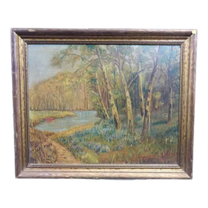 Whispers of the Nature - Early 20th Century Oil on Canvas, Framed
